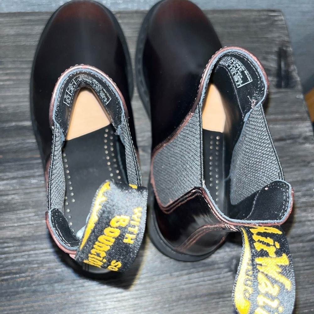NIB Doc Dr Martens GRAEME Arcadia Leather Chelsea Boots CHERRY RED - Picture 10 of 11